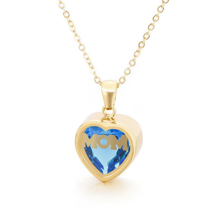 Wholesale new mother's day gift stainless steel heart-shaped necklace